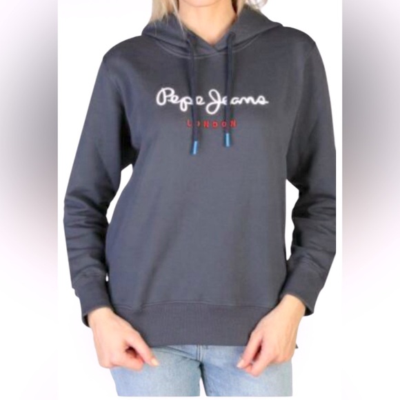 Pepe Jeans grey London Logo scripted hoodie Sz Small - Picture 1 of 7